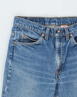 Vintage 1993 Levi's 517 Orange Tab Red Batwing Made In USA Denim Bootcut Jeans - W31 L32