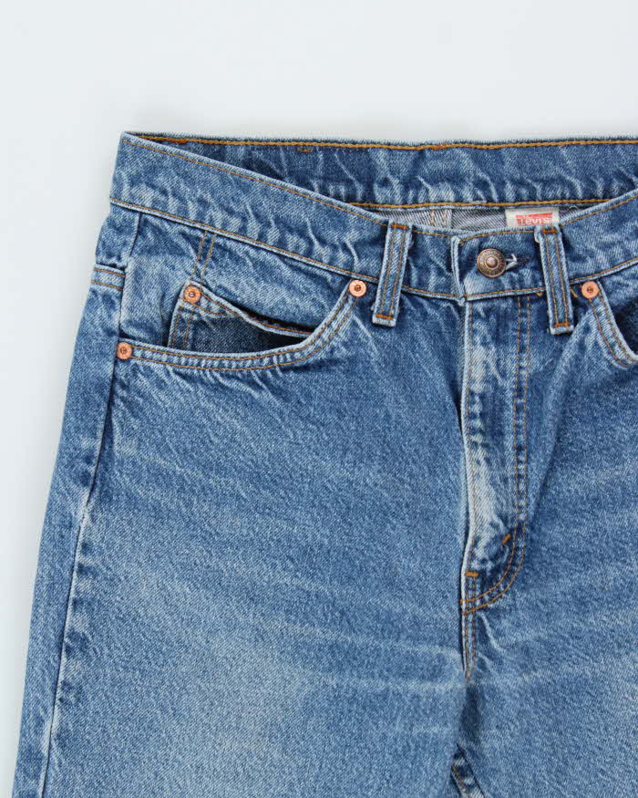 Vintage 1993 Levi's 517 Orange Tab Red Batwing Made In USA Denim Bootcut Jeans - W31 L32