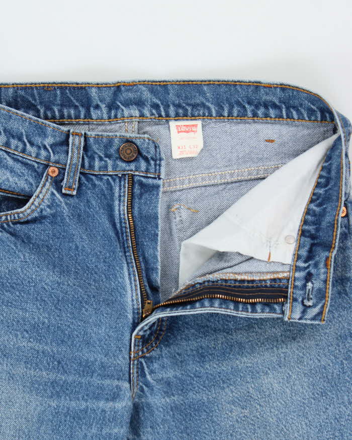 Vintage 1993 Levi's 517 Orange Tab Red Batwing Made In USA Denim Bootcut Jeans - W31 L32