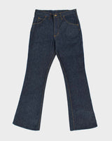 Vintage 1970s Lee 13oz Japanese Raw Denim Union Made In USA High Waisted Flared Jeans - W32 L33