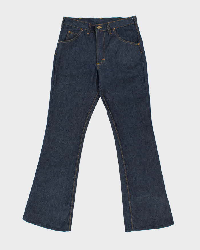 Vintage 1970s Lee 13oz Japanese Raw Denim Union Made In USA High Waisted Flared Jeans - W32 L33