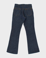 Vintage 1970s Lee 13oz Japanese Raw Denim Union Made In USA High Waisted Flared Jeans - W32 L33