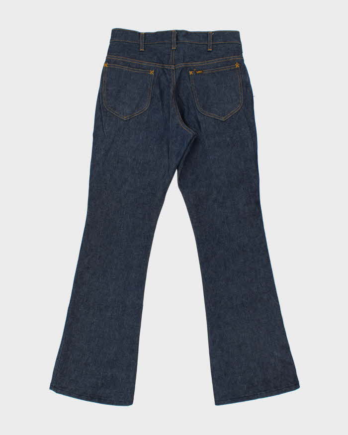 Vintage 1970s Lee 13oz Japanese Raw Denim Union Made In USA High Waisted Flared Jeans - W32 L33