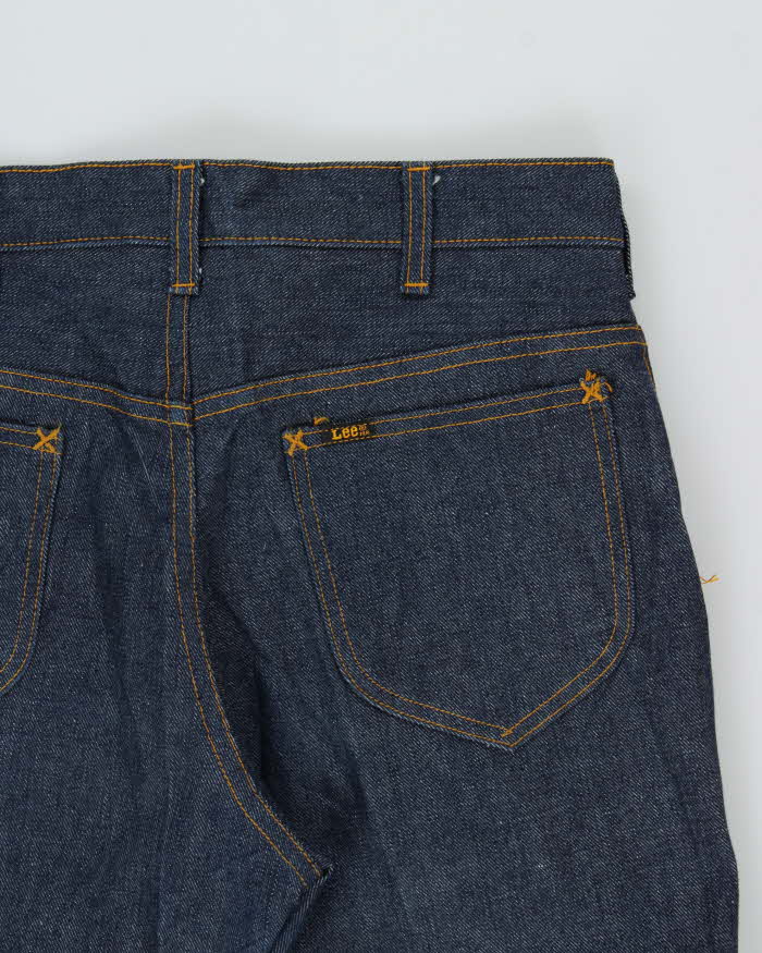 Vintage 1970s Lee 13oz Japanese Raw Denim Union Made In USA High Waisted Flared Jeans - W32 L33