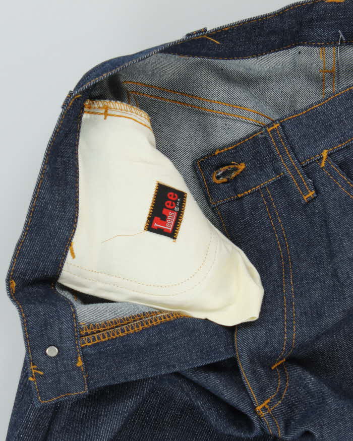 Vintage 1970s Lee 13oz Japanese Raw Denim Union Made In USA High Waisted Flared Jeans - W32 L33