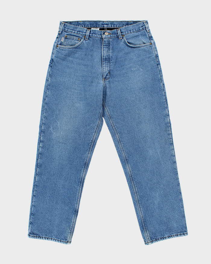 Vintage Y2K 00s Carhartt B155 Fleece Lined Relaxed Fit Workwear Denim Jeans - W36 L32