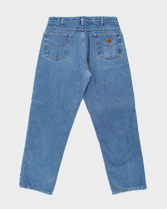Vintage Y2K 00s Carhartt B155 Fleece Lined Relaxed Fit Workwear Denim Jeans - W36 L32