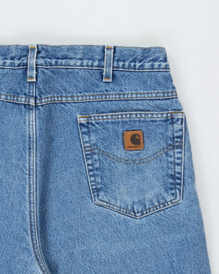 Vintage Y2K 00s Carhartt B155 Fleece Lined Relaxed Fit Workwear Denim Jeans - W36 L32