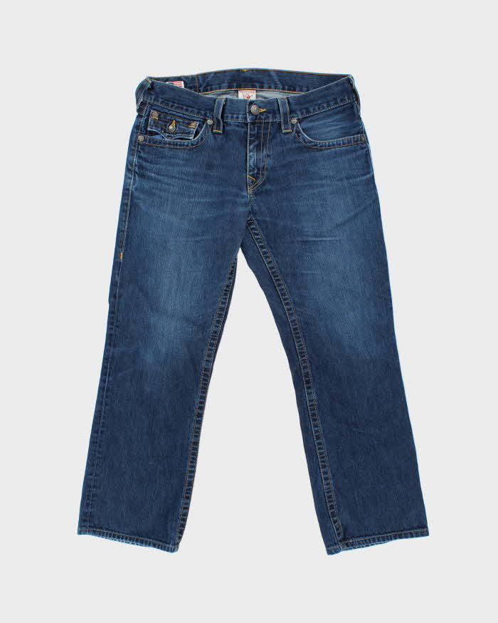 Vintage True Religion Ricky Made In USA Low-Rise Flap Pocket Relaxed Straight Leg Denim Jeans - W34 L29