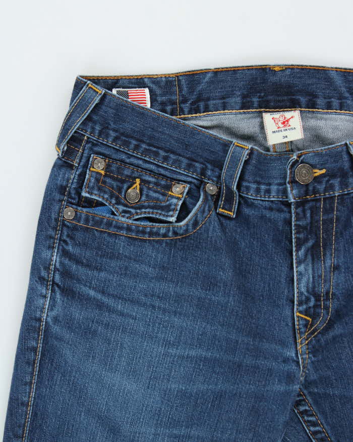 Vintage True Religion Ricky Made In USA Low-Rise Flap Pocket Relaxed Straight Leg Denim Jeans - W34 L29
