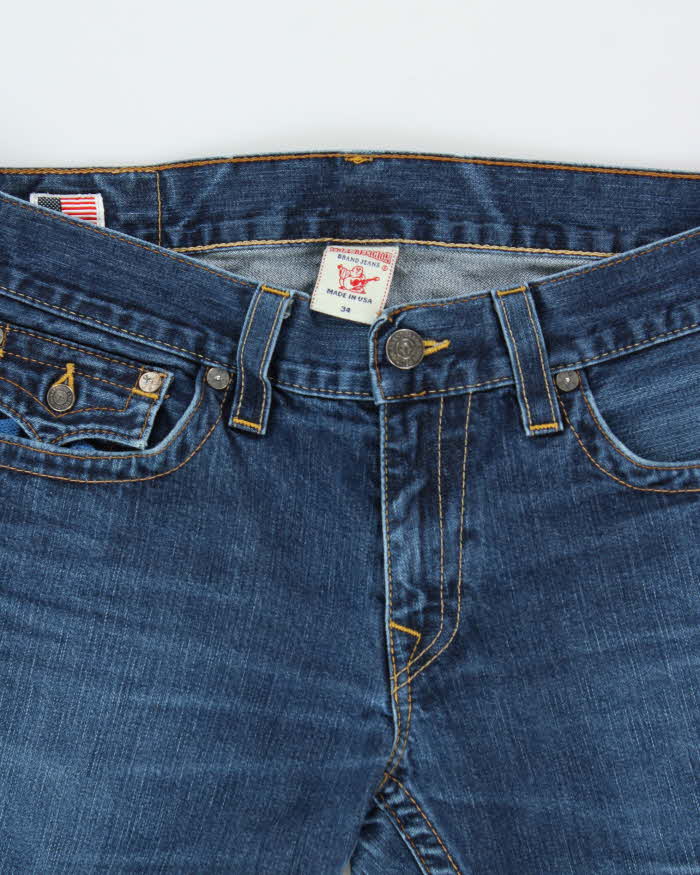 Vintage True Religion Ricky Made In USA Low-Rise Flap Pocket Relaxed Straight Leg Denim Jeans - W34 L29