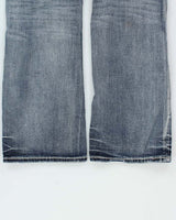 Vintage Y2K 00s Rock Revival Embroidered Low-Rise Distressed Denim Lamont Bootcut Jeans - W32 L31