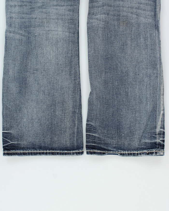Vintage Y2K 00s Rock Revival Embroidered Low-Rise Distressed Denim Lamont Bootcut Jeans - W32 L31