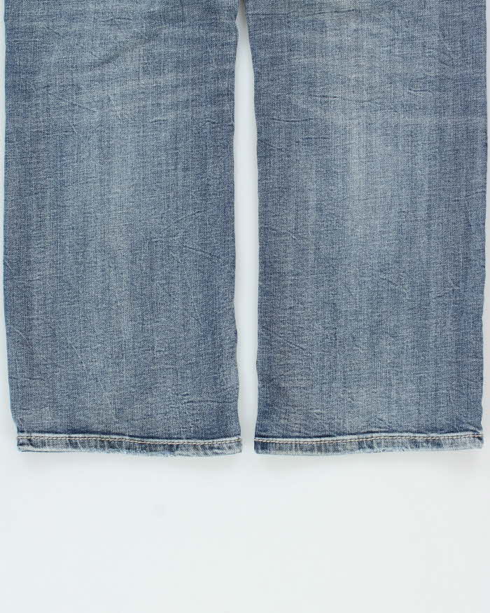 Vintage Silver Company Contrast Stitch Low-Rise Relaxed Straight Leg Denim Jeans - W36 L30