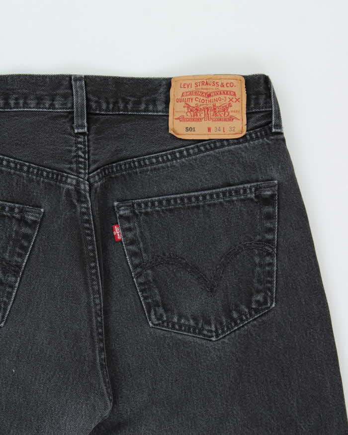 Vintage 1999 Levi's 501 Red Batwing Made In Canada Straight Leg Denim Jeans - W34 L30