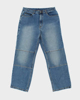 Vintage Y2K 00s Teknic Kevlar Wide Leg Denim Biker Jeans - W36 L32