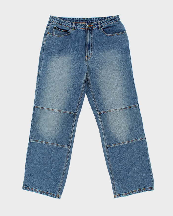 Vintage Y2K 00s Teknic Kevlar Wide Leg Denim Biker Jeans - W36 L32