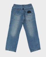 Vintage Y2K 00s Teknic Kevlar Wide Leg Denim Biker Jeans - W36 L32