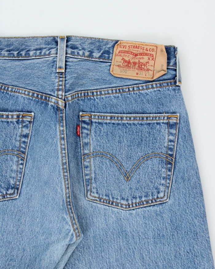 Vintage Y2K 00s Levi's 501 Red Batwing Straight Leg Denim Jeans - W31 L31