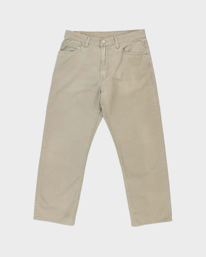 Vintage Y2K 00s Levi's 505 Batwing Khaki Regular Fit Straight Leg Denim Jeans - W33 L28