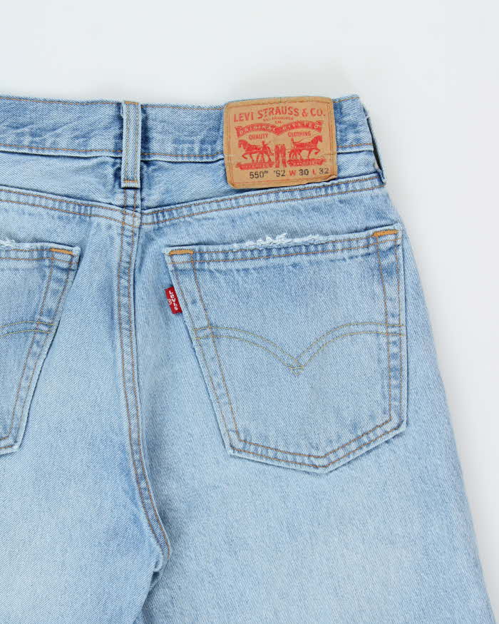 Vintage Levi's 550 '91 Mid Rise Distressed Relaxed Tapered Leg Denim Jeans - W30 L30