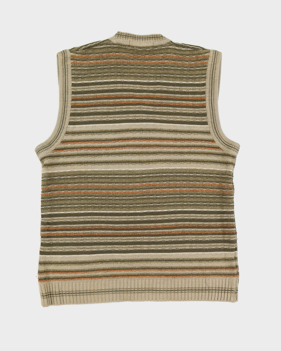 Brown Striped Sweater Vest - S