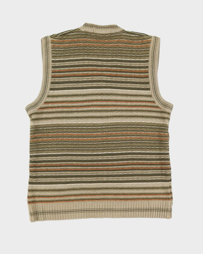 Brown Striped Sweater Vest - S