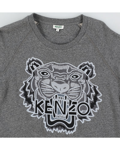 Grey Kenzo Logo Jumper - S