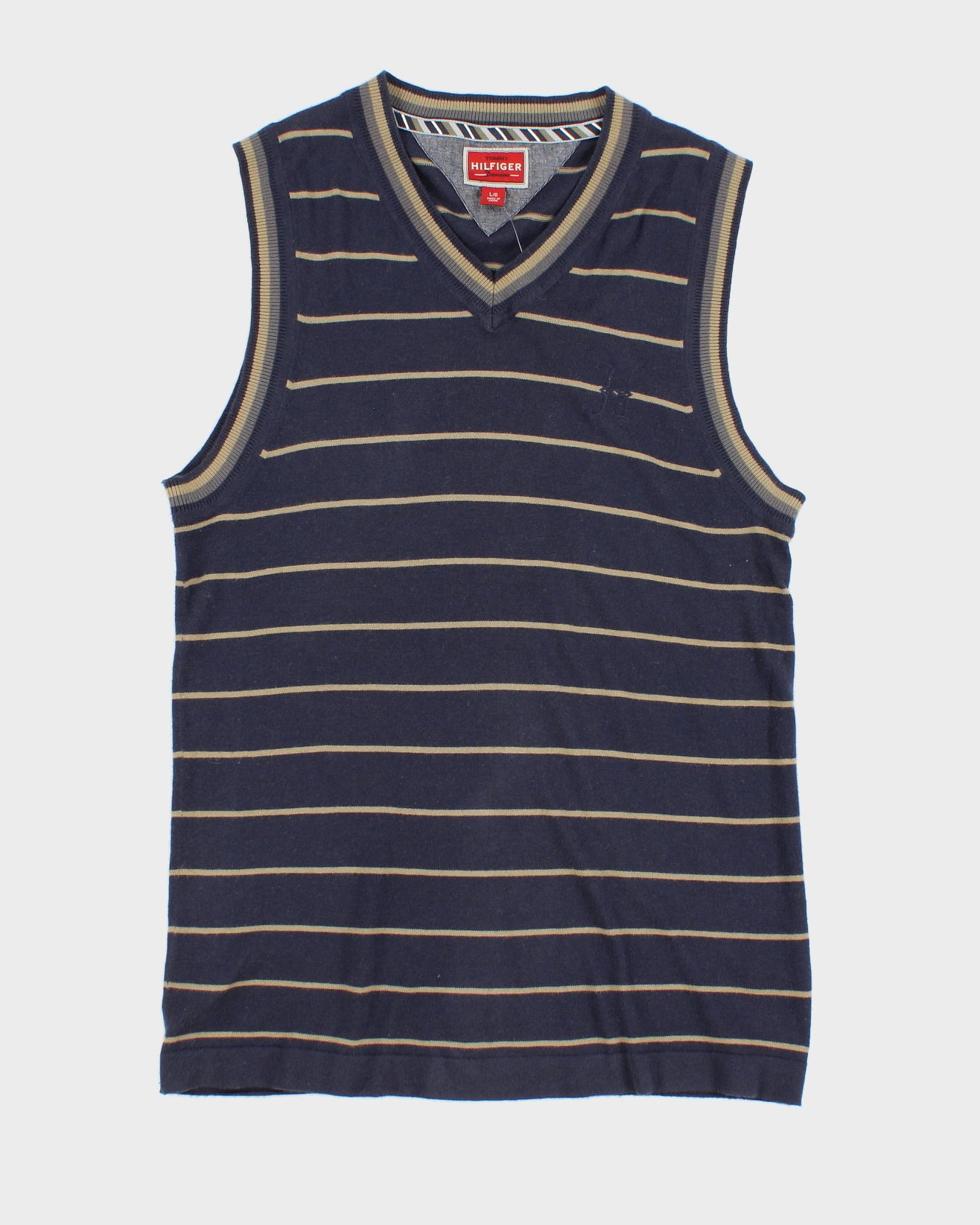 Navy Striped Tommy Hilfiger Sweater Vest - L