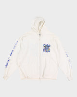 1990s White Graphic Hooded Jumper - XXXL