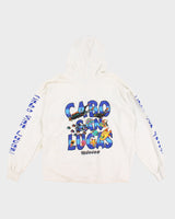 1990s White Graphic Hooded Jumper - XXXL