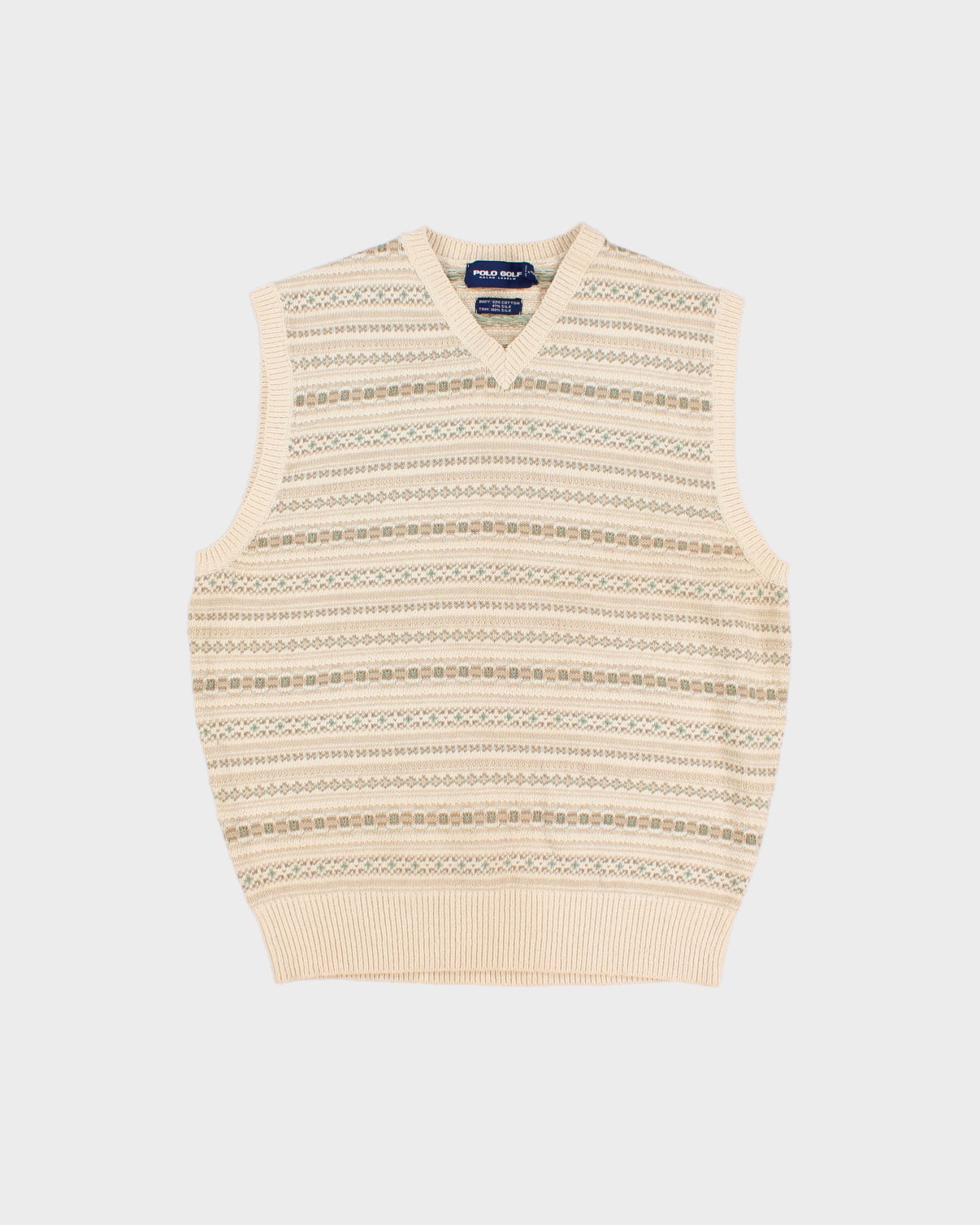 Polo Golf V Neck Silk Sweater Vest - M