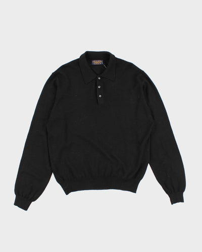 Mens Black Merino Wool Brooks Brothers Jumper - M