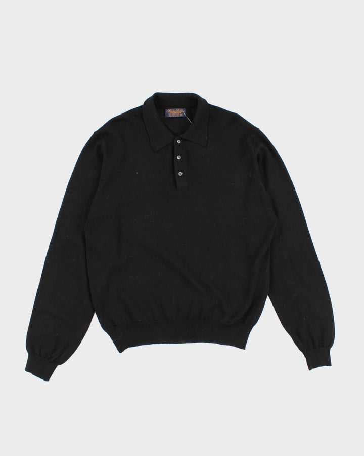 Mens Black Merino Wool Brooks Brothers Jumper - M