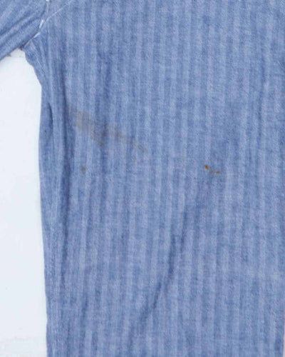 Mens Blue Herringbone Denim One Piece Work Jumpsuit - XL