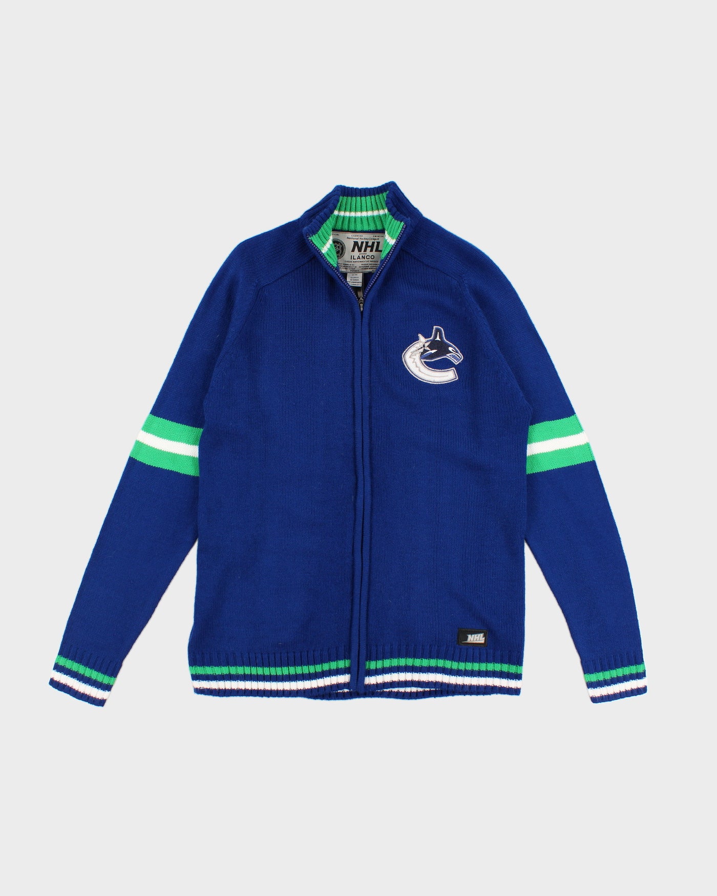 Mens Blue NHL Zip Up Knit Cardigan - M