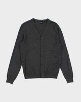 Mens Charcoal Grey Hugo Boss Slim Fit Cardigan - S