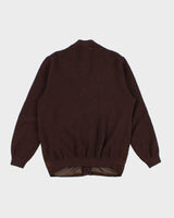 Men's Vintage Suede cardigan With knit Sleeves - L
