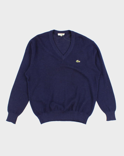 Mens Navy Lacoste V Neck Jumper - L