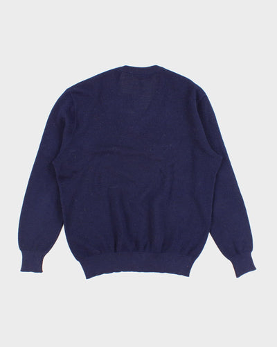 Mens Navy Lacoste V Neck Jumper - L