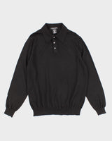 Mens Black Marco Fiori Merino Wool Jumper - L