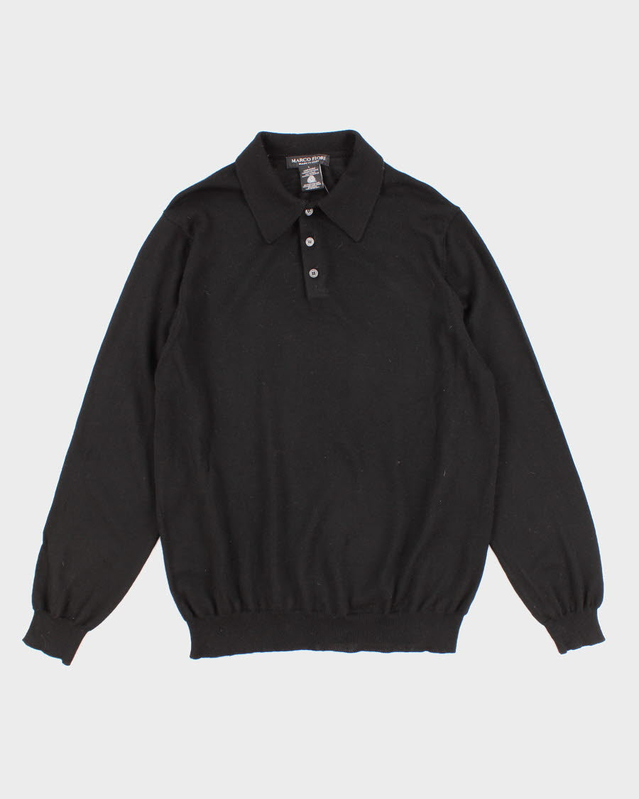 Mens Black Marco Fiori Merino Wool Jumper - L