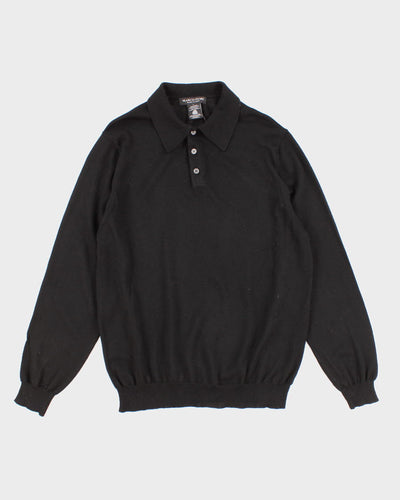 Mens Black Marco Fiori Merino Wool Jumper - L