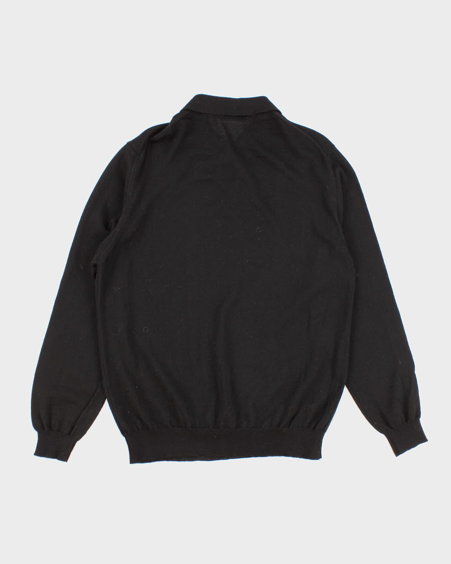 Mens Black Marco Fiori Merino Wool Jumper - L