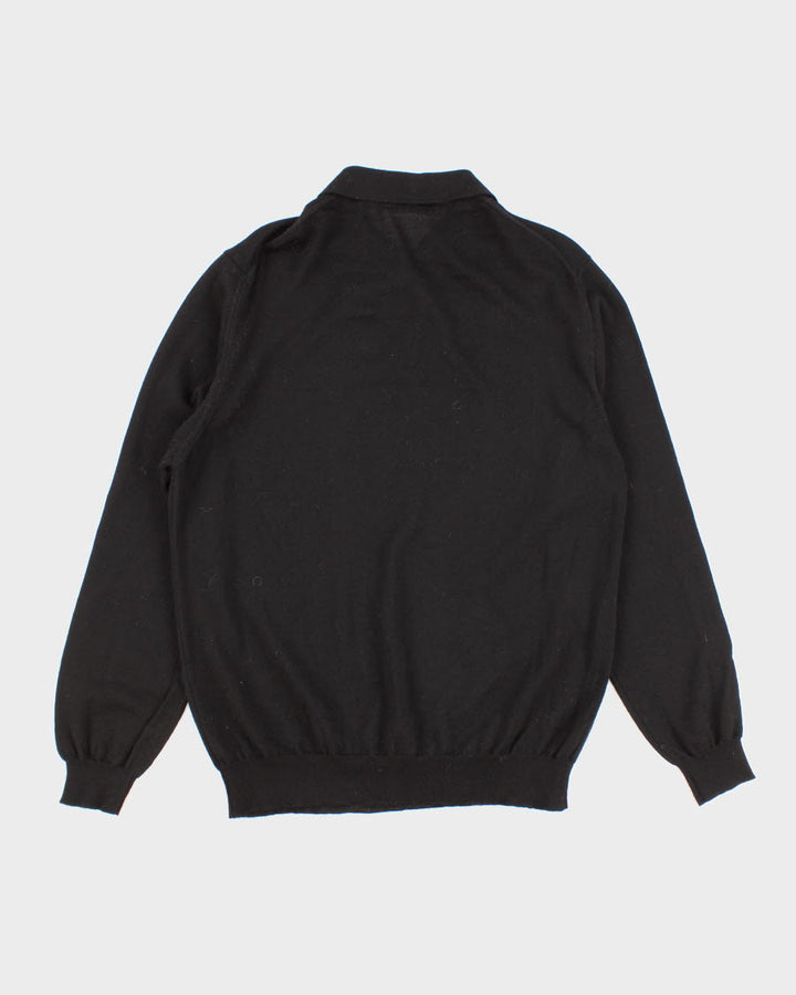 Mens Black Marco Fiori Merino Wool Jumper - L