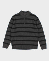 Mens 1990s Pierre Cardin Black and Grey Quarter Zip Jumper - M