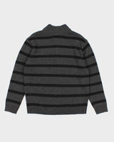 Mens 1990s Pierre Cardin Black and Grey Quarter Zip Jumper - M