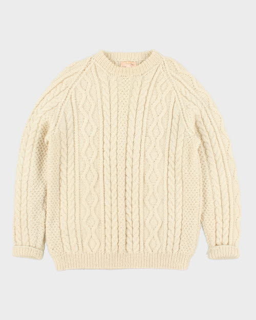 Vintage 70s Hordon Wool Aran Jumper - L