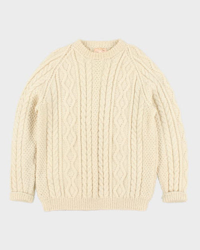 Vintage 70s Hordon Wool Aran Jumper - L