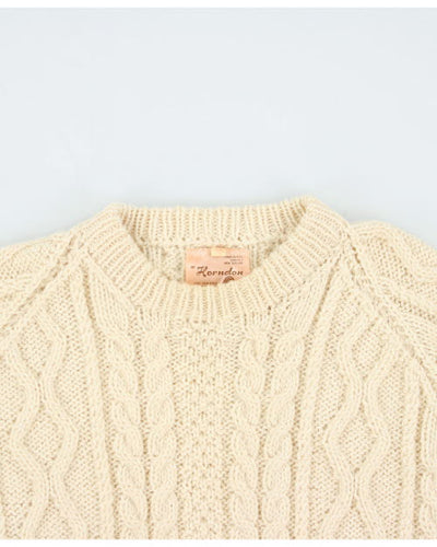 Vintage 70s Hordon Wool Aran Jumper - L